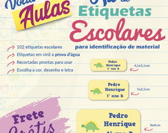 Kit 102 Etiquetas Escolares A Prova D'agua