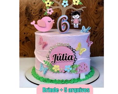 Arquivo de Corte Topo de Bolo Jardim/menina no Balanço