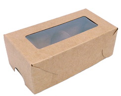 50 Caixas Tamanho 7,5x4cm com Visor e Forminhas Embalagens
