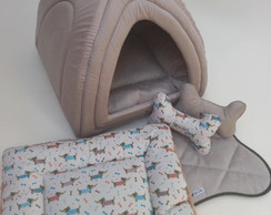 Casinha Iglu para Pets sued 50x50 com 4 peças