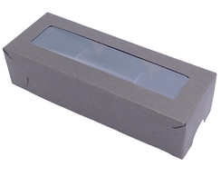 50 Caixas 11x4 com visor em bopp cor marrom, 150 forminhas