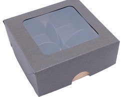 50 Caixas 8x8 papel marrom fundo Kraft 250g c/ 200 Forminhas