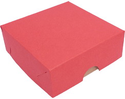 50 Caixas tamanho 8x8 papel vermelho 250g fundo Kraft