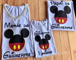 Camiseta Mamãe, Papai e Filho do Mickey