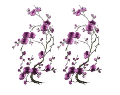 1 Par Sakura Lilás Flor de Cerejeira Termocolante Lavanda