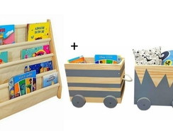 Kit Organizadores De Brinquedos + Rack Para Livros Infantil