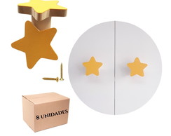 8 Puxador de Porta Gaveta Estrela Decoração Quarto Infantil