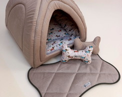 Casinha Iglu para Pets sued 50x50 com 4 peças