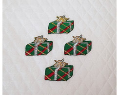 Patch Aplique Presente de Natal Verde 4 un - P. Entrega