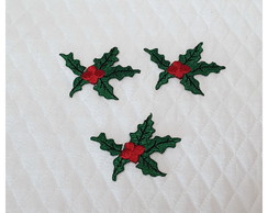 Patch Aplique Flor de Natal Verde 3 un - P. Entrega