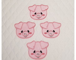 Patch Aplique Porquinho Face 4 un - P. Entrega