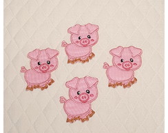 Patch Aplique Porquinho Corpo 4 un - P. Entrega