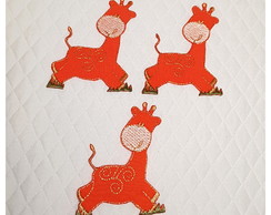 Patch Aplique Girafa Laranja 3 un - P. Entrega