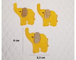 Patch Aplique Elefante Amarelo 3 un - P. Entrega