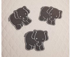 Patch Aplique Elefante Grafite 3 un - P. Entrega