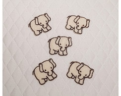 Patch Aplique Mini Elefante Bege 5 un - P. Entrega
