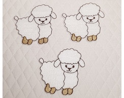 Patch Aplique Carneirinho Branco 3 un - P. Entrega