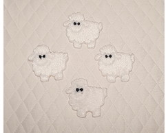 Patch Aplique Carneirinho Branco 4 un - P. Entrega