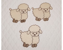 Patch Aplique Carneirinho Bege 3 un - P. Entrega