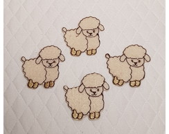Patch Aplique Carneirinho Bege 4 un - P. Entrega