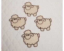 Patch Aplique Carneirinho Bege 4 un - P. Entrega