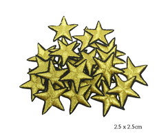 10 Estrelas Douradas Aplique Termocolante Patch 2.5cm