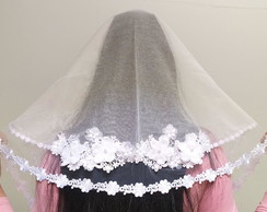 Véu Ccb Com Aplicação 3d No Tule Francês