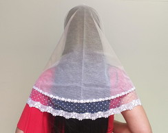 Véu Ccb Com Aplicação No Tule Poá