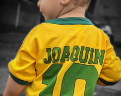 Camiseta Brasil Personalizada Infantil - 2 a 14 Anos