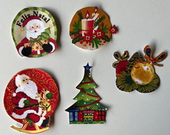 5 Patch Aplique Termocolante Arvore Papai Noel Bola Vela