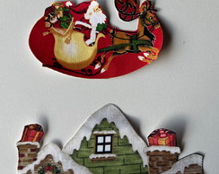 5 Patch Aplique Termocolante Papai Noel no Treno