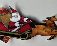 Patch Aplique Termocolante Papai Noel no Treno