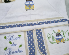 Toalha com Capuz Forrada com Fralda.