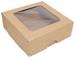 20 Caixas 8x8cm Papel Kraft 250g com Visor