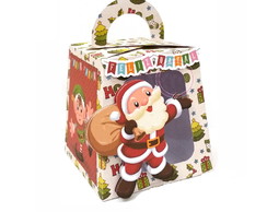 Arquivo Silhouette Caixa Mini Panetone com Visor Natal