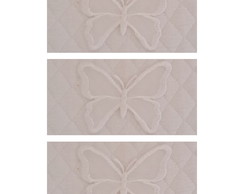 Borboleta Organza Aplique Termocolante - Branco Kit 3 un