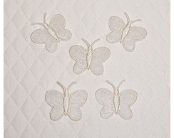 Borboleta Organza Aplique Termocolante Pérola Kit 5 un