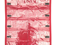 Organizador Portátil Porta Brincos Bijus 24 Bolsos Vermelho*