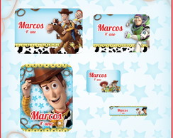 Kit 70 Etiquetas Escolares Toy Story
