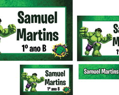 Etiqueta Escolar Hulk
