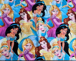 Tecido Importado de Algodão - Princesas Disney