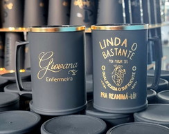 Canecas de Chopp Acr 350ml Preto Fosco com Borda - Formatura