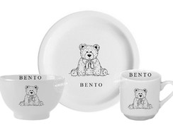 Kit de Refeição Infantil Porcelana Personalizada Urso