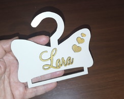 Mini Cabide para Laço em mdf Branco Personalizado com Nome