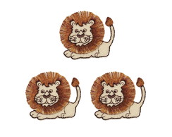 Leão Juba Patch Aplique Bordado Termocolante - Kit 3 Pç