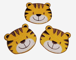 Tigre Patch Aplique Bordado Termocolante - Kit 3 Pç