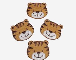 Tigre Patch Aplique Bordado Termocolante - Kit 4 Pç