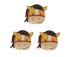 Cavalinho Patch Aplique Bordado Termocolante - Kit 3 Pç