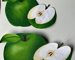 2 Patch Aplique Termocolante Maças Verde Media e Grande