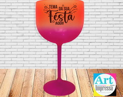 Taça de Gin Degradê Bicolor Personalizada Tema da Sua Festa